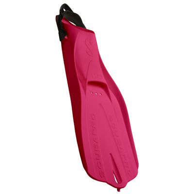 SCUBAPRO GO Travel Scuba Fin for Snorkeling, Scuba Diving and Swimming, Pink Scuba Fin with Black Bungee Open Heel Strap, 2X-Small