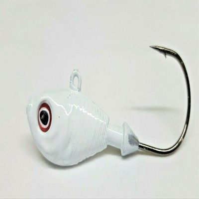 Ultra Minnow White Powder Coated Jig Heads Swimbait Lure Ultra Point Hook 10pack 1/4oz