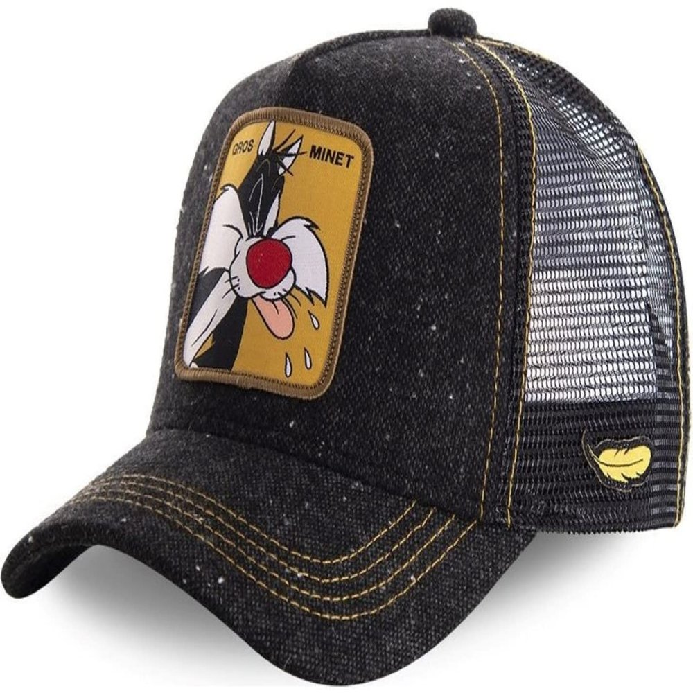 PIMA Men's Anime Cartoon Baseball Trucker Cap Snapback Hat Adult Women's Unisex Adjustable One Size (Gros Black)