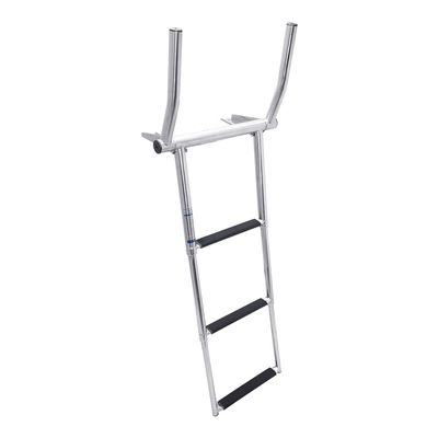 White Water Marine - 3-Step Telescoping Over Platform Ladder with Fold-Out Grab Rails | 316 Stainless Steel | Boat, Yacht, RV, Dock, Boarding, Camping | B00301RFG