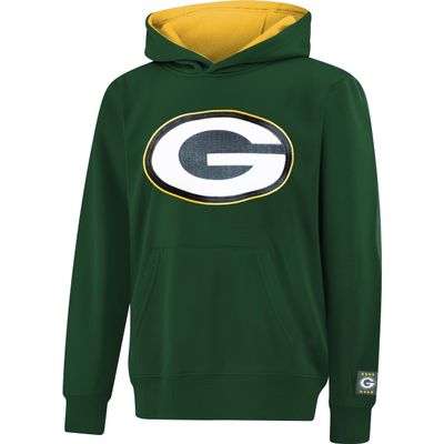 Ultra Game NFL Official Youth Super Soft Premium Pullover Hoodie Sweatshirt - Warm Polyester Blend, Green Bay Packers, Team Color, 8