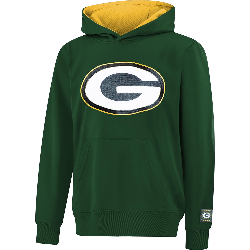 Ultra Game NFL Official Youth Super Soft Premium Pullover Hoodie Sweatshirt - Warm Polyester Blend, Green Bay Packers, Team Color, 8