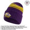 Ultra Game NFL Official Youth Super Soft Team Stripe Winter Beanie Knit Hat with Extra Warm Touch Screen Gloves, Baltimore Ravens, Team Color, 1SIZE view 2