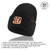 Ultra Game NFL Official Youth Super Soft Marl Knit Winter Beanie Knit Hat with Extra Warm Touch Screen Gloves, Cincinnati Bengals, Team Color, 1SIZE view 2