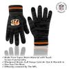 Ultra Game NFL Official Youth Super Soft Marl Knit Winter Beanie Knit Hat with Extra Warm Touch Screen Gloves, Cincinnati Bengals, Team Color, 1SIZE view 3