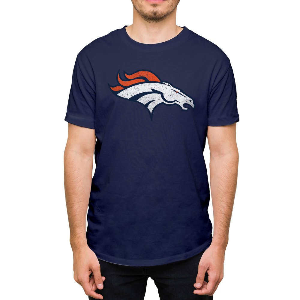 Hybrid Sports NFL - Denver Broncos - Distressed Team Logo - Men's and Women's Short Sleeve T-Shirt - Size X-Large Denver Broncos - Navy