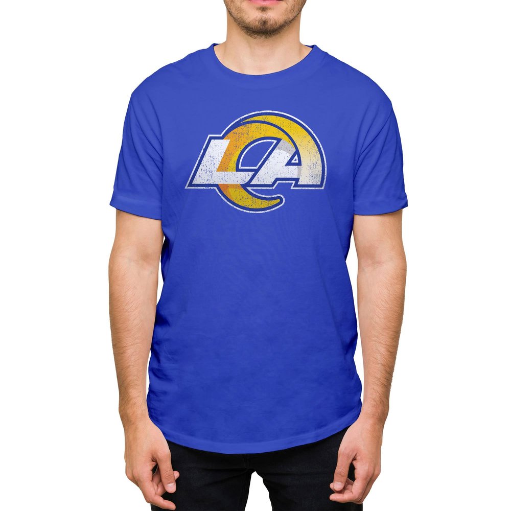 Hybrid Sports NFL - Los Angeles Rams - Distressed Team Logo - Men's and Women's Short Sleeve T-Shirt - Size 3 X-Large Los Angeles Rams - Royal Blue