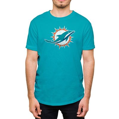 Hybrid Sports NFL - Miami Dolphins - Distressed Team Logo - Men's and Women's Short Sleeve T-Shirt - Size Medium - Miami Dolphins - Aqua