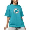 Hybrid Sports NFL - Miami Dolphins - Distressed Team Logo - Men's and Women's Short Sleeve T-Shirt - Size Medium - Miami Dolphins - Aqua view 2