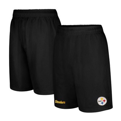Ultra Game NFL Official Mens Super Soft Soft Mesh Active Training Shorts - Unisex, Pittsburgh Steelers, Team Color, Medium