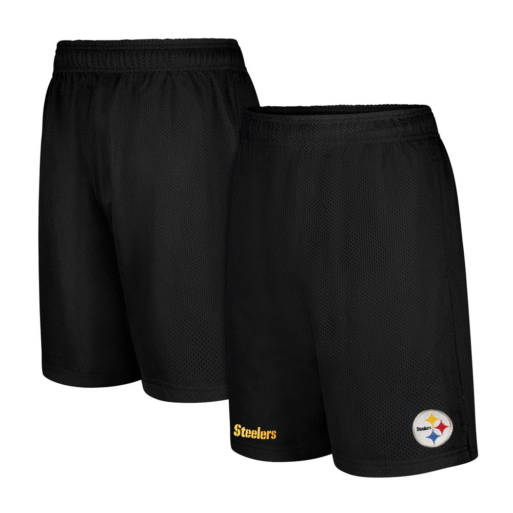 Ultra Game NFL Official Mens Super Soft Soft Mesh Active Training Shorts - Unisex, Pittsburgh Steelers, Team Color, Medium