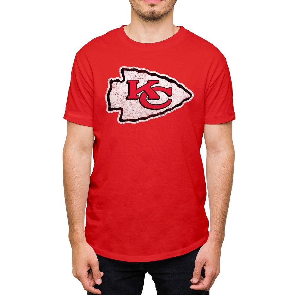Hybrid Sports NFL - Kansas City Chiefs - Distressed Team Logo - Men's and Women's Short Sleeve T-Shirt - Size Small Kansas City Chiefs - Red