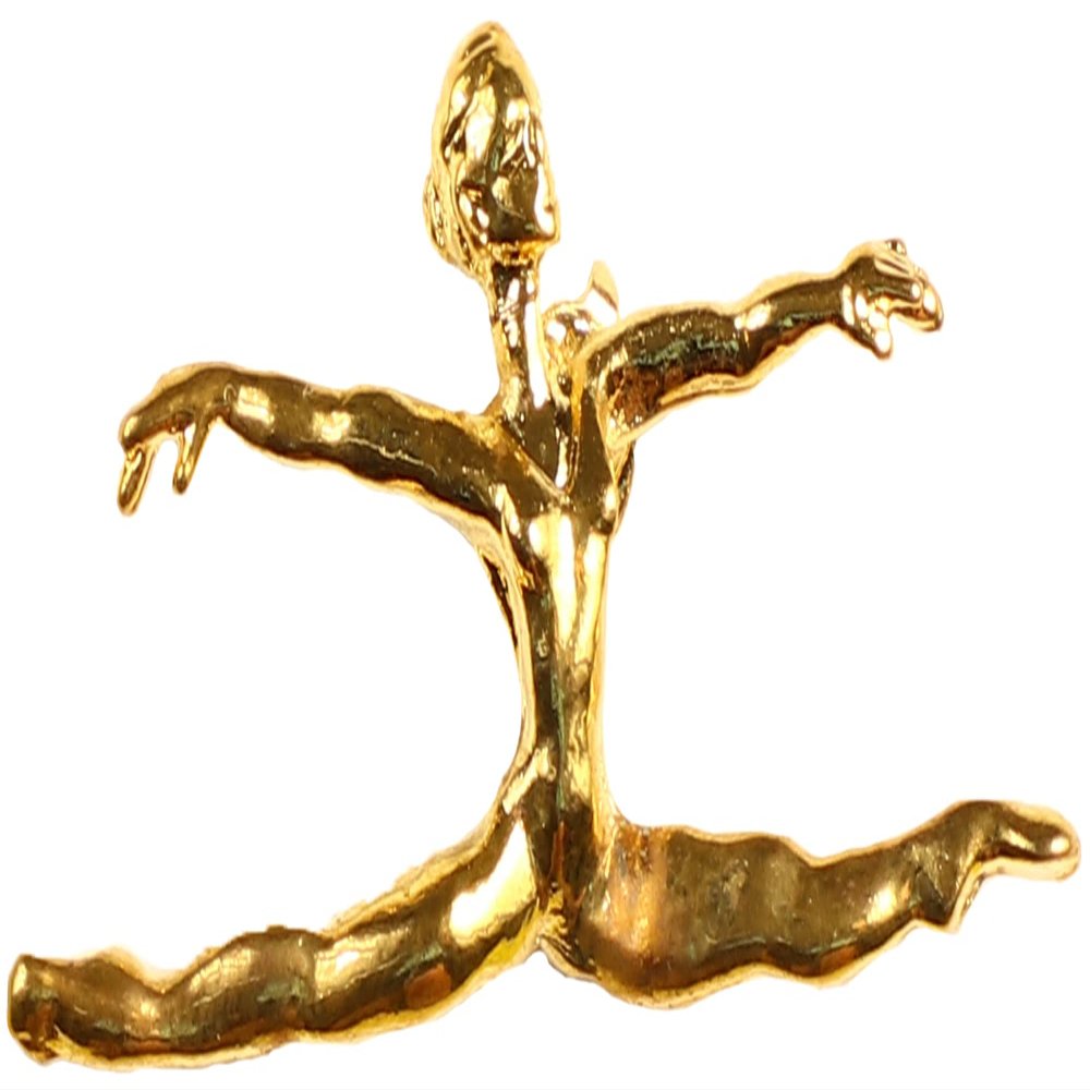 Snowflake Designs Gold Split Leap Gymnastics Pin - #1600