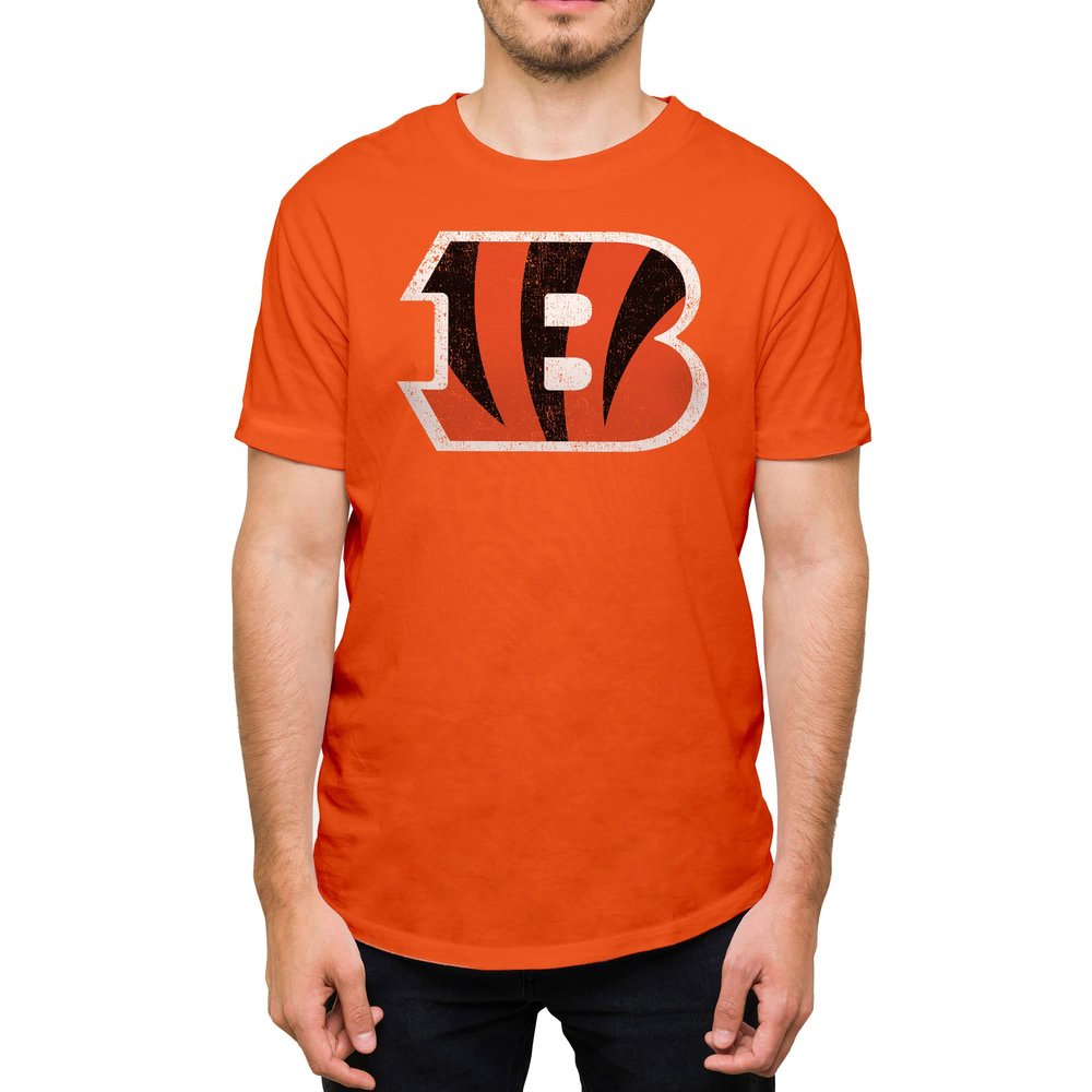 Hybrid Sports NFL - Cincinnati Bengals - Distressed Team Logo - Men's and Women's Short Sleeve T-Shirt - Size 2 X-Large Cincinnati Bengals - Orange