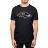 Hybrid Sports NFL - Baltimore Ravens - Distressed Team Logo - Men's and Women's Short Sleeve T-Shirt - Size Large Baltimore Ravens - Black view 1