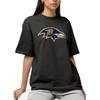 Hybrid Sports NFL - Baltimore Ravens - Distressed Team Logo - Men's and Women's Short Sleeve T-Shirt - Size Large Baltimore Ravens - Black view 2