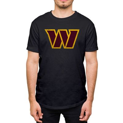 Hybrid Sports NFL - Washington Commanders - Distressed Team Logo - Men's and Women's Short Sleeve T-Shirt - Size Small Washington Commanders - Black