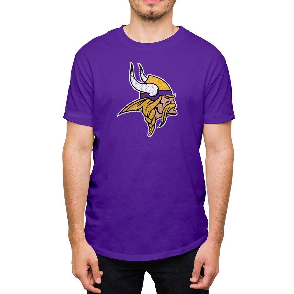 Hybrid Sports NFL - Minnesota Vikings - Distressed Team Logo - Men's and Women's Short Sleeve T-Shirt - Size 2 X-Large Minnesota Vikings - Purple