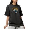Hybrid Sports NFL - Jacksonville Jaguars - Distressed Team Logo - Men's and Women's Short Sleeve T-Shirt - Size X-Large Jacksonville Jaguars - Black view 2