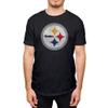 Hybrid Sports NFL - Pittsburgh Steelers - Distressed Team Logo - Men's and Women's Short Sleeve T-Shirt - Size Large Pittsburgh Steelers - Black view 1