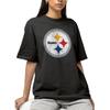 Hybrid Sports NFL - Pittsburgh Steelers - Distressed Team Logo - Men's and Women's Short Sleeve T-Shirt - Size Large Pittsburgh Steelers - Black view 2