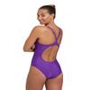 ARENA Feel Women's Solid Light Drop Back Swimsuit Pool and Beach Athletic Swimwear Quick Drying Ladies Bathing Suit, Purple, US Size 38 view 2
