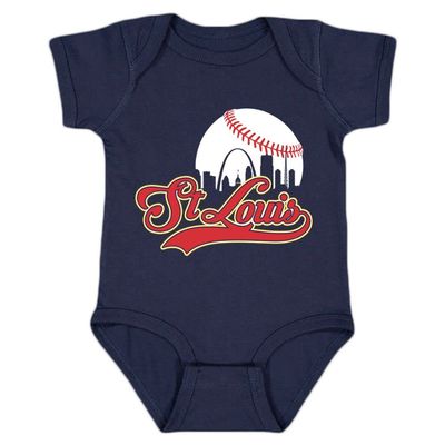 St. Louis Skyline Kid's Bodysuit for Baseball Fans (Navy, 6M)