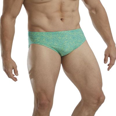 TYR Men's Standard Durafast Elite Racer Brief Swimsuit, Lime/Lapped, 36