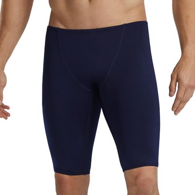 TYR Men's Durafast Elite Solid Jammer Swimsuit, Navy/Logo, 30