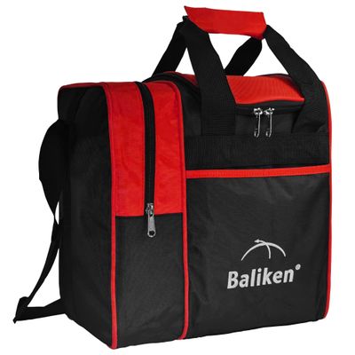 BALIKEN Single Bowling Ball Bag with Padded Ball Holder, The Bowling Bag Fits 1 Bowling Ball & Pair of Men Shoes in Size 13 (Red)