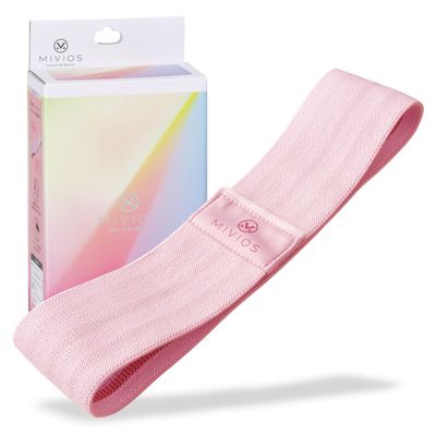 MIVIOS AMV308P Training Anti-Slip, Squats, Tightening, Lower Body, Diet, Butt Lifting, Squat Band, Soft (Load: 19.8 lbs (9 kg), Powder Pink