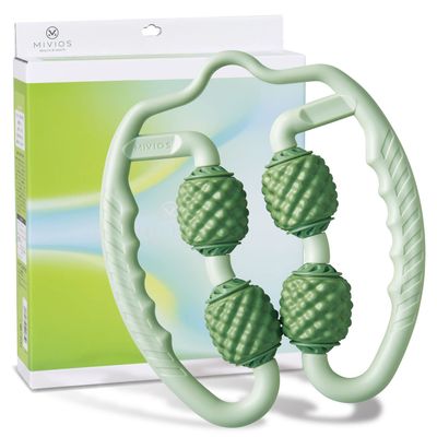 Alinco AMV307G Exercise Roller, Myofascial Release, Loose, Stretch, Handle Roller, Green