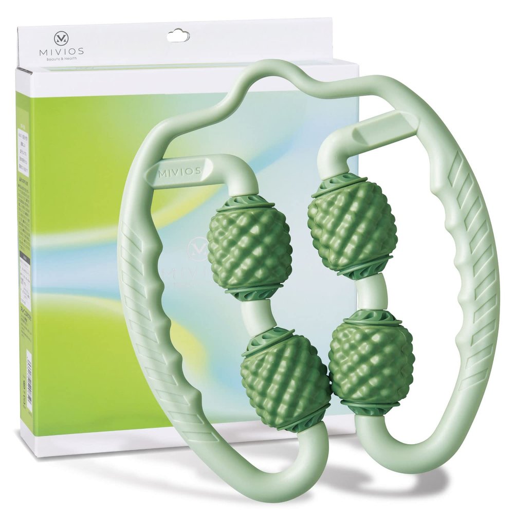 Alinco AMV307G Exercise Roller, Myofascial Release, Loose, Stretch, Handle Roller, Green