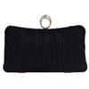 Tukaneeko Clutch Purses for Women Black Glitter Crossbody Purse Pleated Evening Bag with Rhinestone Clutches for Party Wedding Prom view 1