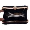 Tukaneeko Clutch Purses for Women Black Glitter Crossbody Purse Pleated Evening Bag with Rhinestone Clutches for Party Wedding Prom view 2
