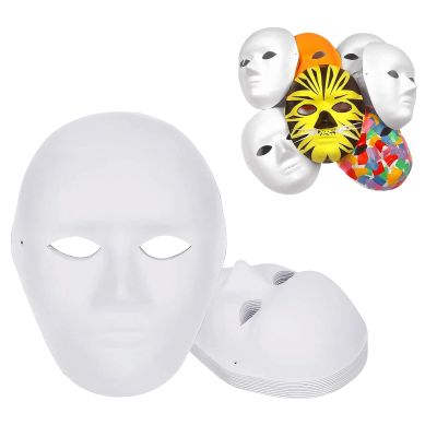 10 Pack DIY Full Face Masks Masquerade Paintable Mask Art Craft Masks DIY Mask for Cosplay, Masquerade Parties, Halloween