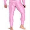 Linjinx Men's 70D Glossy Compression Quick Dry Fitness Sport Leggings Training Basketball Tights Pink Large view 3