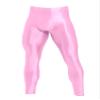 Linjinx Men's 70D Glossy Compression Quick Dry Fitness Sport Leggings Training Basketball Tights Pink Large view 4
