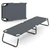 COSTWAY Folding Camping Bed Outdoor Portable Military Cot, Breathable Oxford Fabric, Sleeping Hiking Travel, Grey