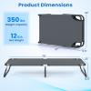 COSTWAY Folding Camping Bed Outdoor Portable Military Cot, Breathable Oxford Fabric, Sleeping Hiking Travel, Grey view 3