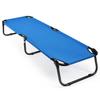 COSTWAY Folding Camping Bed Outdoor Portable Military Cot Sleeping Hiking Travel Blue view 1