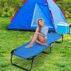 COSTWAY Folding Camping Bed Outdoor Portable Military Cot Sleeping Hiking Travel Blue view 3