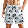 Cute Cartoon Ant Eater and Stars Hawaiian Print Swim Trunks Mens Boardshorts with Compression Liner 2 in 1 Beach Shorts view 2