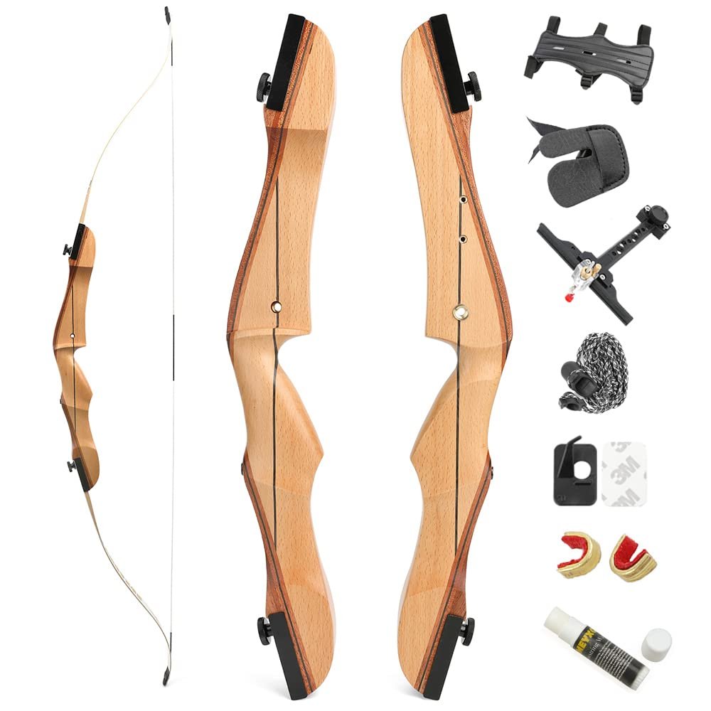 66" 68" 70" Takedown Recurve Bow Archery Competition Athletic Bow 14-40 LB Right Handed Archery Kit Outdoor Training Hunting Shooting (66"/18lbs, kit 1/White)