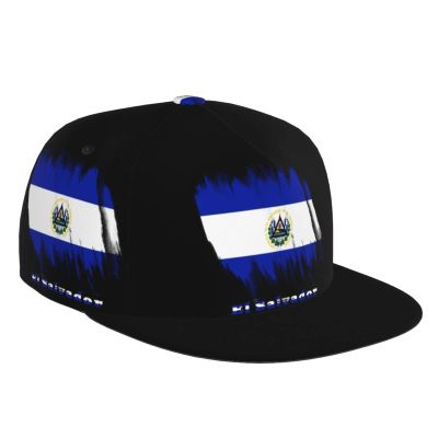 El Salvador Flag Salvadoran Flat Bill Brim Baseball Cap Cool Hip Hop Trucker Hat Men Women Adjustable Baseball Caps Black
