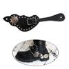 UNISTRENGH Western Cowhide Leather All Purpose Spur Straps Adjustable Length with Crystal Inlaid Decoration (Black) view 4