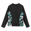 Sxiwei Kids Girls UPF 50+ Rash Guard Swim Shirt Long Sleeves Sun Protection Sunsuit Zipper Top Black 8 Years view 3