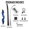 60" Archery Takedown Black Hunter Recurve Bow for Adults 5 Color Choice Recurve Bow Set 20-60lbs Solid Wood Bow Riser Bow and Arrow Adult for Hunting Archery Bow Right Hands (Cyan,60 lbs) view 4