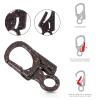 Ahiller Carabiner Clip, Double Anti-Misopening Locking Design, 3" Zinc Alloy Heavy Keychain for Outdoor Camping Hiking, Key Ring Clip (Black Orange Green-2P) view 2