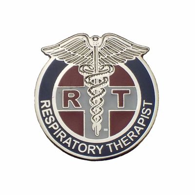 NineFit Basics Respiratory Therapist Lapel Pin - Silver, Red, Blue - 1.0" Height - RT